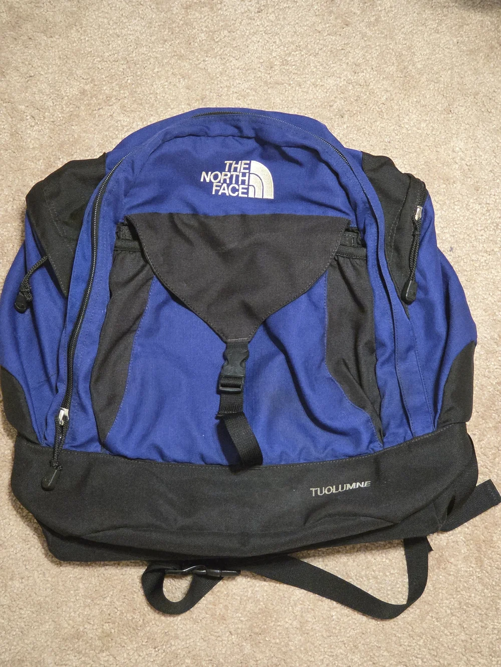 The North Face Tuolumne Backpack Blue & Black Outdoor School Travel Pack